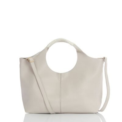 Bolso kitty con asa de mano redonda beige